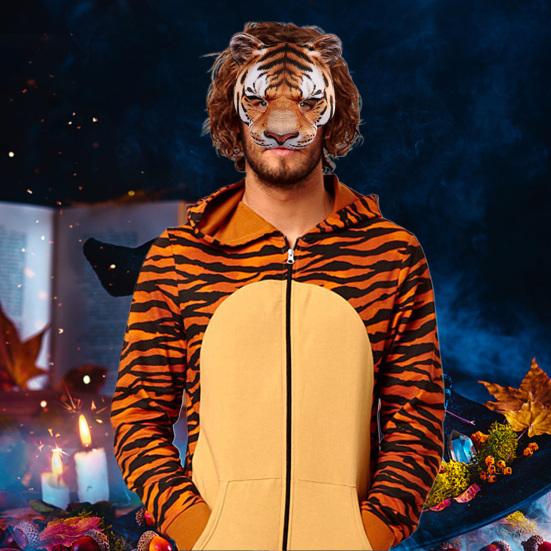 Декоративная маска для лица Реалистичная ЕВА Милая маска для лица в форме тигра на Хэллоуин Реквизит для вечеринки