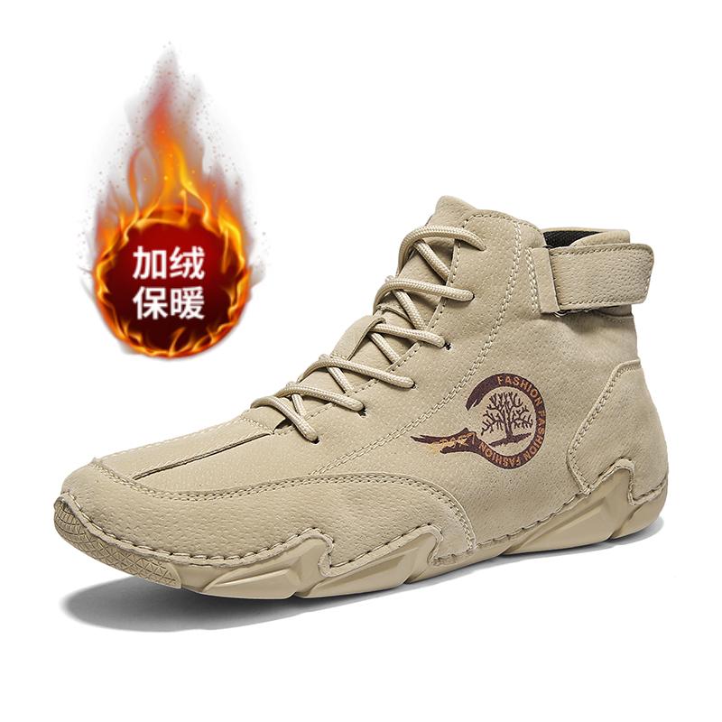 Fashion 2024 New Brand Men's Tactical TrendCombat Boots Outdoor Casual Warm Plush Walking Boots Mountaineering Travel ShoesAnkle Boots