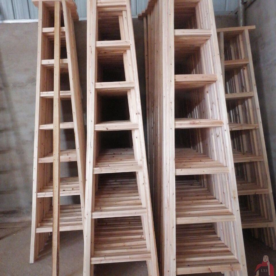 Double-Sided Solid Wood Folding A-Frame Ladder for Household Use