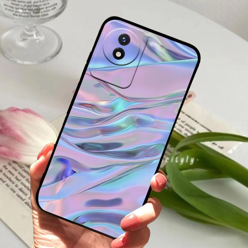 Phone Case For Vivo Y02 4G Coque Y02A Y02t Cute Lion Animals Black Soft Silicone TPU Phone Cover For VIVO Y11 2023 4G Bumper