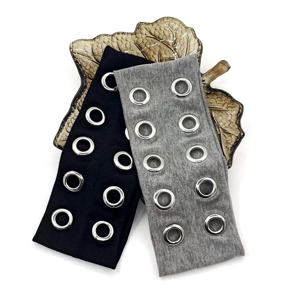 Аксессуар для волос Полая эластичная повязка на голову Металл Рок Полые люверсы Резинки для волос