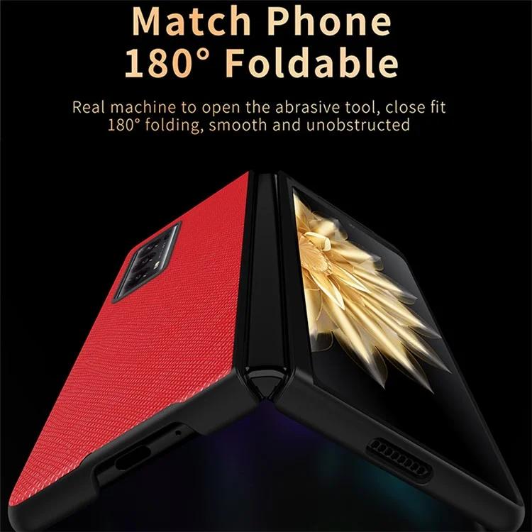 Чехол для телефона Honor Magic V2 5G из искусственной кожи, прорезиненный чехол для телефона с перекрестной текстурой, складной чехол