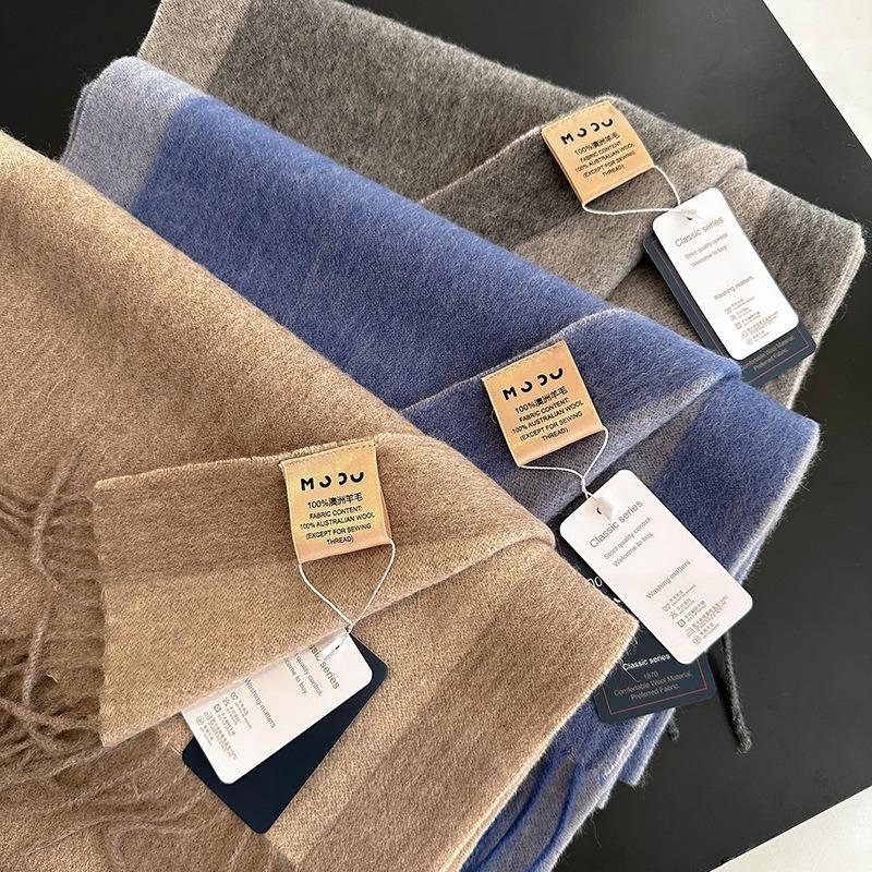 Classic 100 Frame Color Matching Wool Scarf Unisex Couple Style Autumn and Winter Warm Scarf