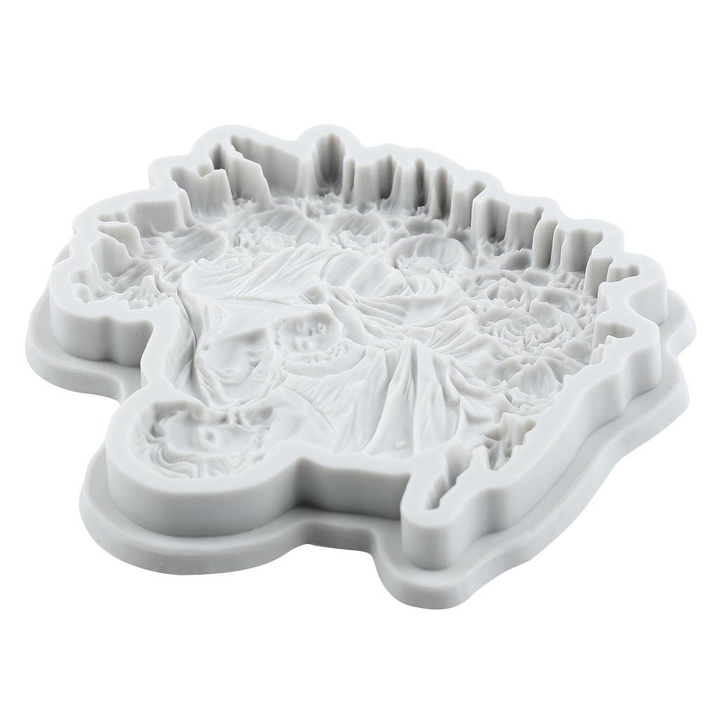 Силиконовая форма Иисус Семейство Иисуса Формы для мастики Инструменты для украшения торта Топпер для кекса Конфета Смола Глина Шоколад Форма для гампасты