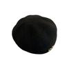 Черный берет женский осенне-зимний универсальный шерстяной теплый для лица маленькая шляпа большой обхват головы бутон шляпа художника