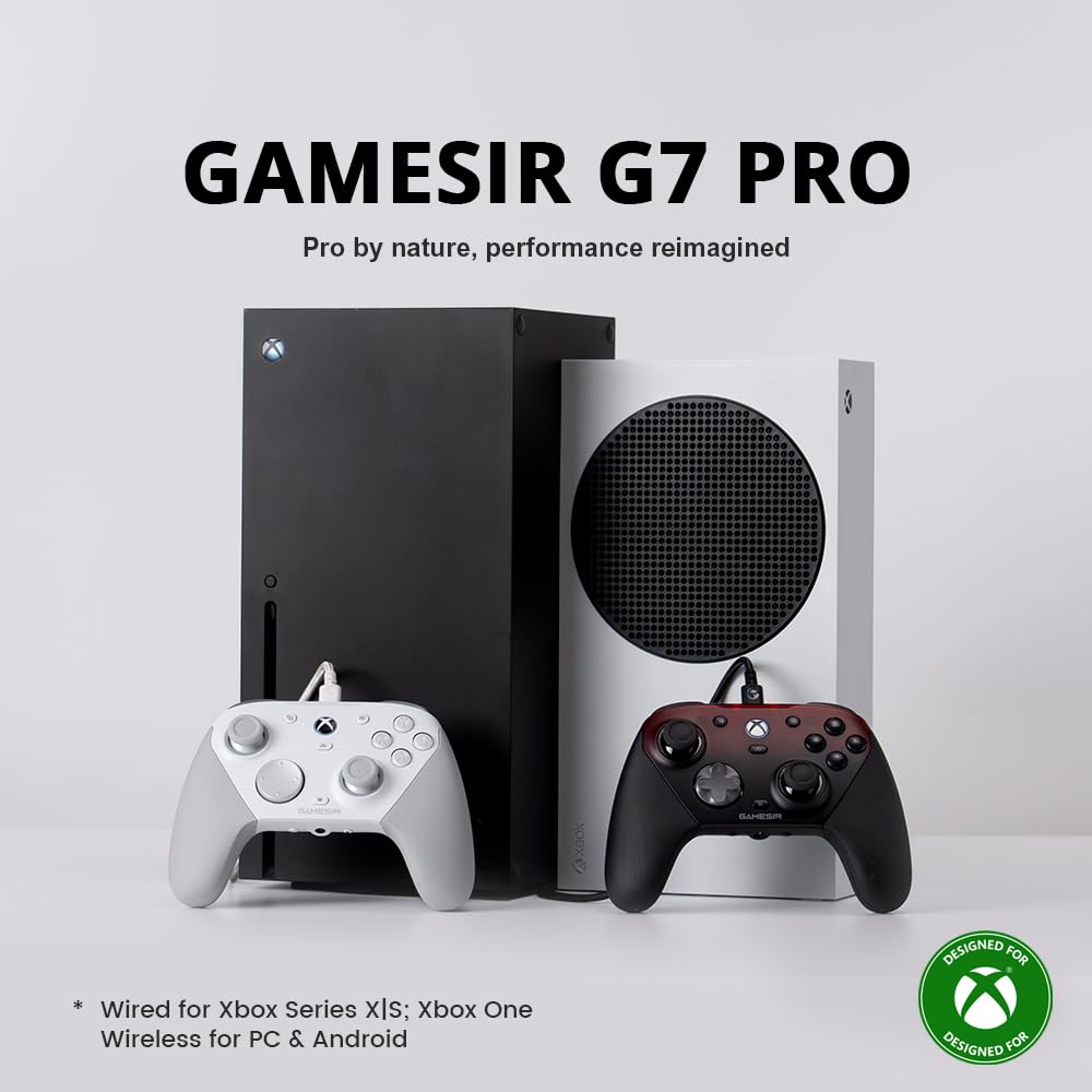 GameSir G7 Pro Проводной Беспроводной Геймпад для Xbox Series Xbox и с Датчиками Холла TMR 1000 Гц Гироскопом и Аудиоразъемом Xbox Белый & XS, One,