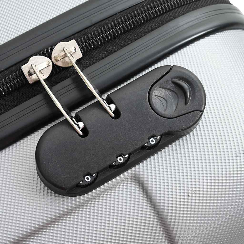 Suitcase Set with Lock 3 pcs Silver 50 x 31 x 78 cm ABS Plastic