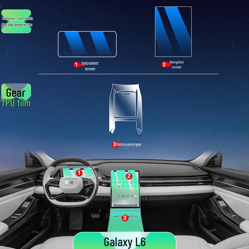 Защитная пленка для экрана и декоративная пленка для интерьера Geely Galaxy L6