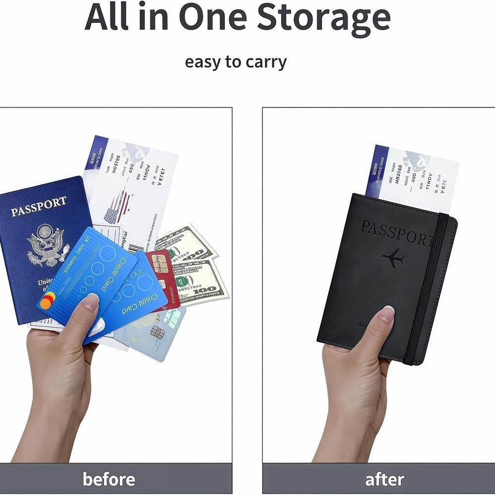 PU Leather Card Holder, Passport Holder, RFID Passport Cover, Multi-functional ID Bag.zwq