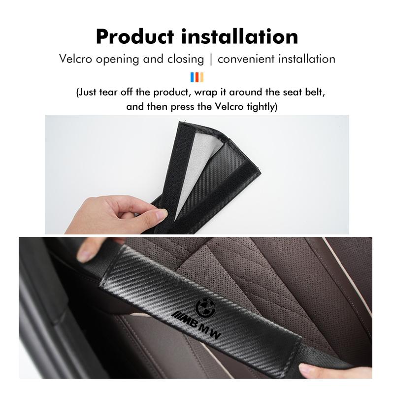 Car Seat Belt Carbon Fibre Shoulder Protection Pad Accessories For BMW E36 E39 E87 E60 E46 E53 E90 F10 F20 F25 F30 X3 X5 DHRJX1