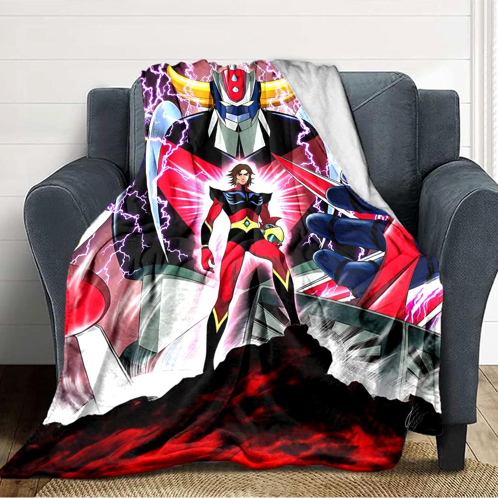 1pc UFO Robot Grendizer10 Blanket, Gift, for Men and Women, Soft Blanket, Good for Sofa Bed Couch Travel, Lightweight Flannel Blanket