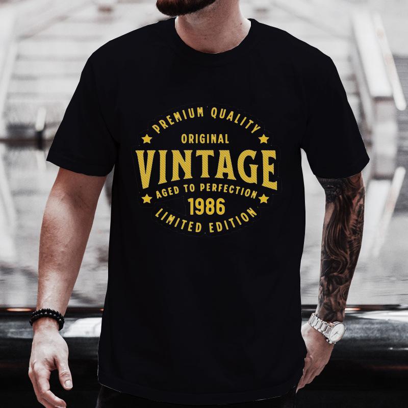 Unisexs Crew Neck T Shirt Made In 1986 Cassette Tape Graphic Tee Retro Vintage Birthday Casual Short Sleeve Top For Music Gift Wear