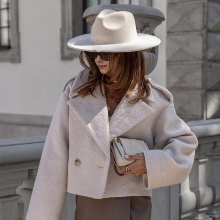 Женская ветрозащитная куртка Осень Зима Верхняя одежда Английский стиль Отворот Воротник Нагрудные карманы Однобортная