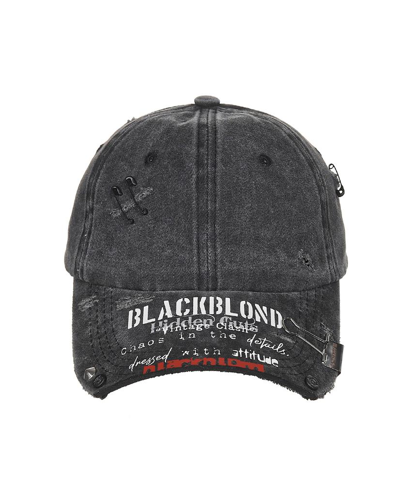 BLACKBLOND Vividi Ript Custom Vintage Clash Пигментная Кепка (Древесный уголь)
