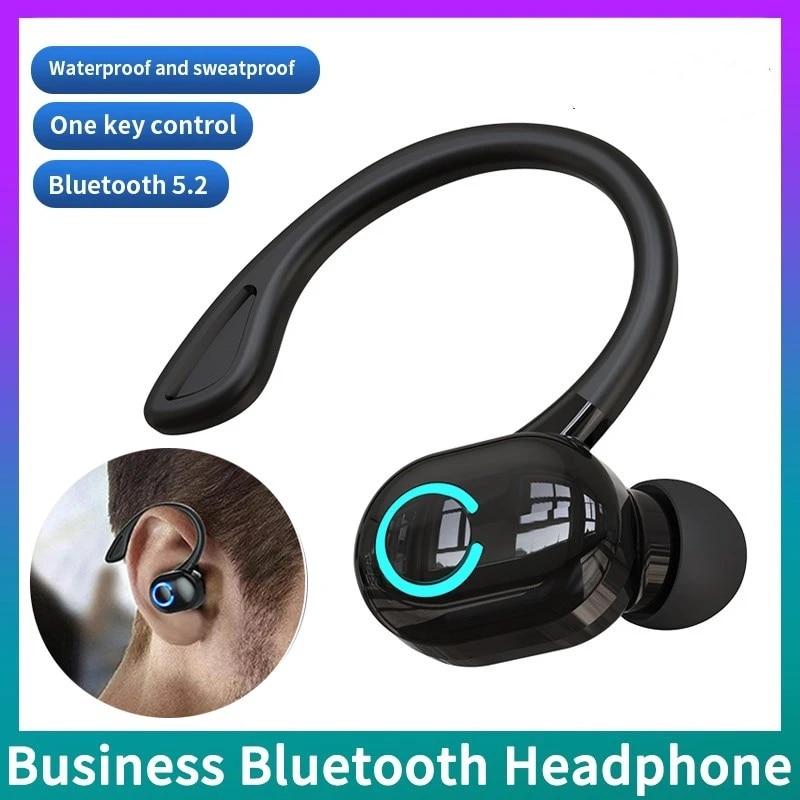 Bluetooth 5.2 Earphones Hands Free Ear Hook Wireless Business Headphone Car Driver Call Sport Headset For iPhone Samsung Xiaomi