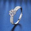 Bague Ringen Кольцо с муассанитом VVS D цвета 1 карат/2 карата для женщин, ювелирные изделия из стерлингового серебра 925 пробы, открытые кольца с выращенными в лаборатории бриллиантами, подарок