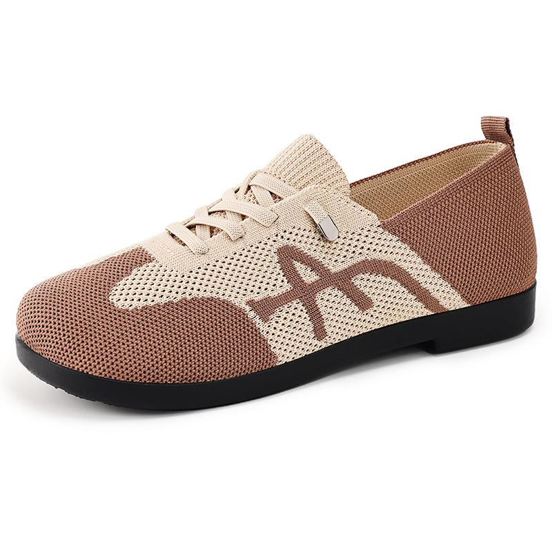 Повседневная женская летняя обувь, новые мягкие дышащие модные универсальные туфли-одиночки, летающие плетеные женские туфли, повседневные туфли на плоской подошве с одной педалью