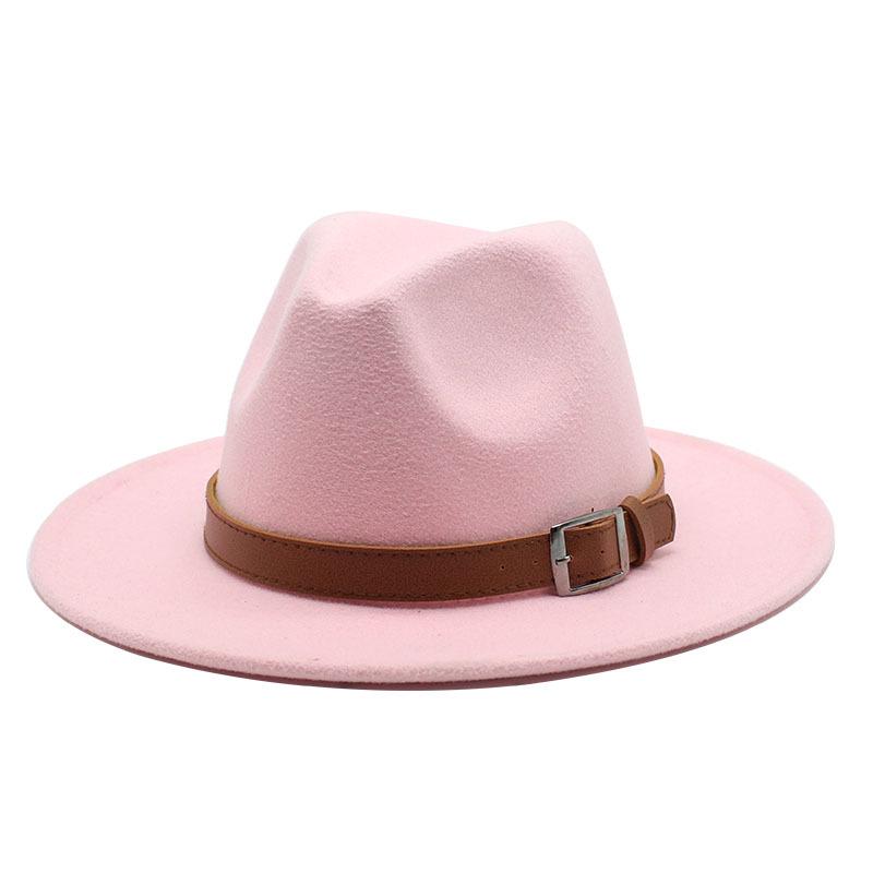 Шерстяная шляпа-цилиндр в стиле джаз, британская шляпа с большими полями, модная мужская и женская шляпа с плоскими полями, фетровая шляпа