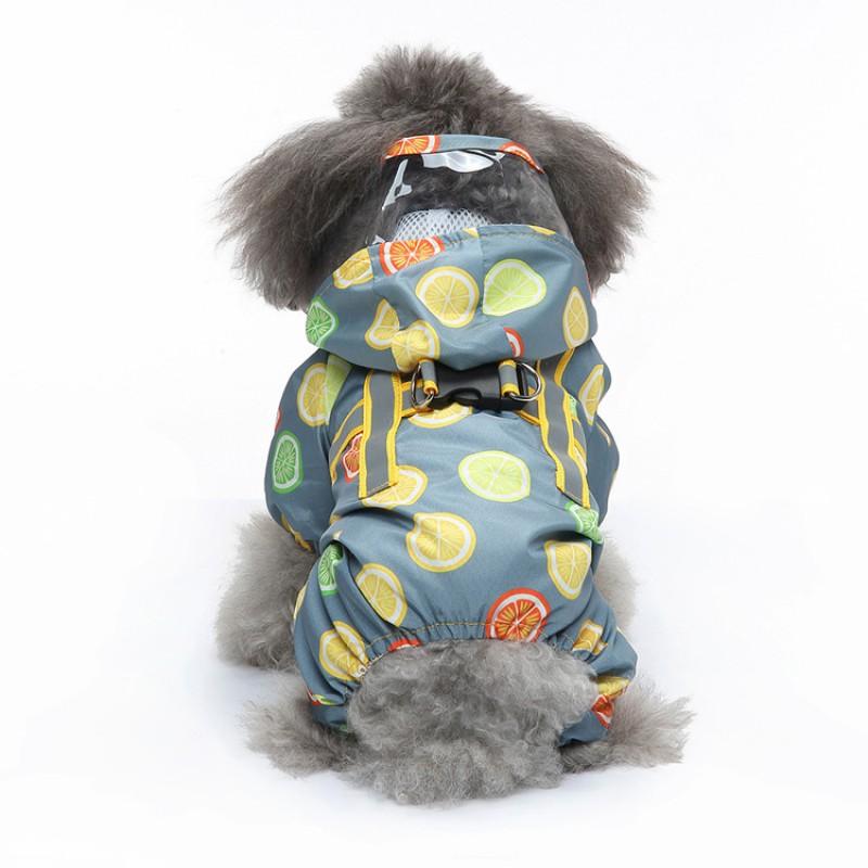 Reflective Strip Dog Raincoat With Hood Leash Hole Full-Body Waterproof Pet Coat Small To Large Dogs