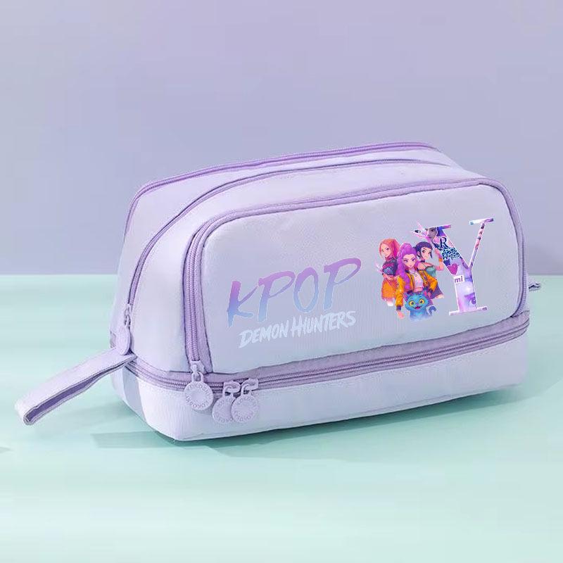 Demon Hunter Girls Team Pencil Case: Large Capacity, Cute Stationery Box for Primary Students