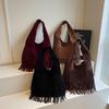 Retro Tassel Deerskin Suede Tote Bag - Women's Large Capacity Shoulder Bag,  Collection