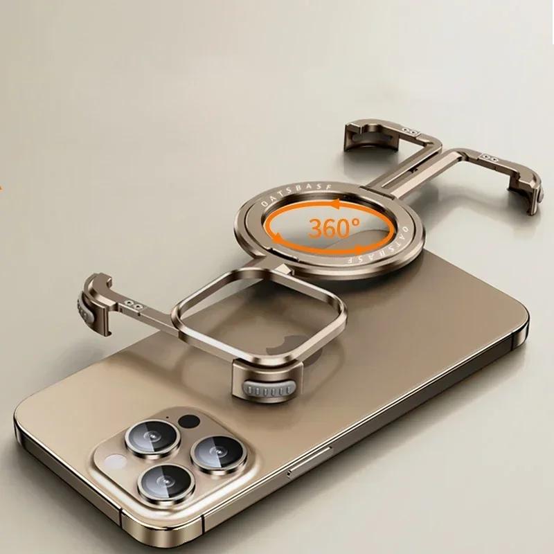 Минималистичный чехол Eary для iPhone 16/15/14/13 Pro Max с подставкой Magsafe Алюминиевая металлическая безрамочная крышка для корпуса телефона