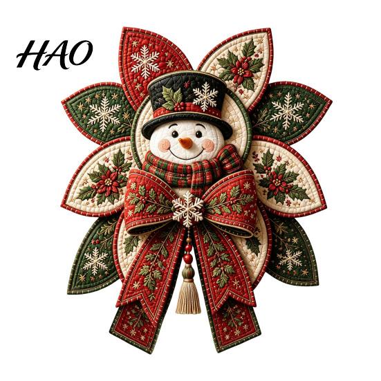 Handcraft Sewing Materials Christmas Quilt Bow DIY Kit, 3D Handmade Decorative Ornament, Pre-cut Fabric Decorations And Step-by-Step Guide Crafting