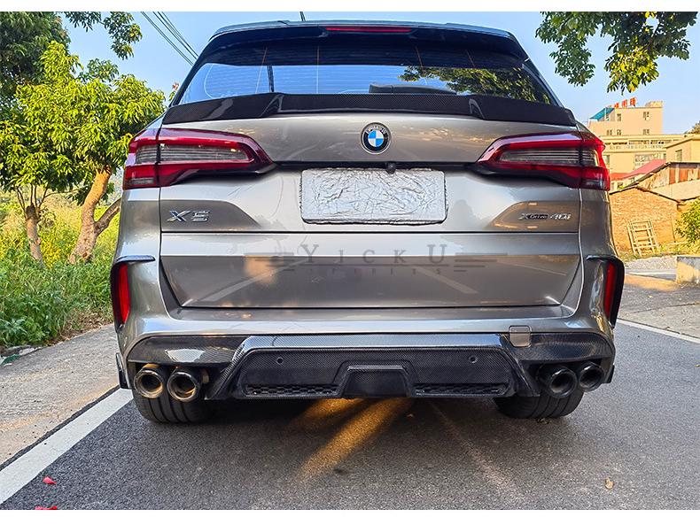 BMW X5M F95 20-22 Карбоновый боди-кит R-Style: Передний сплиттер, Задний диффузор, Пороги, Задний спойлер, Капот