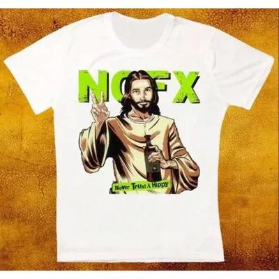 Nofx Never Trust A Hippy Punk Rock Band Retro Vintage Hipster Unisex Tshirt 1736 Mens Spring Su