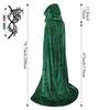 Halloween Velvet Cape Polyester Costume Cape for Adults Stage Performance Cosplay Party Witch Cloak Halloween Masquerade Cape Party Wear Accessories