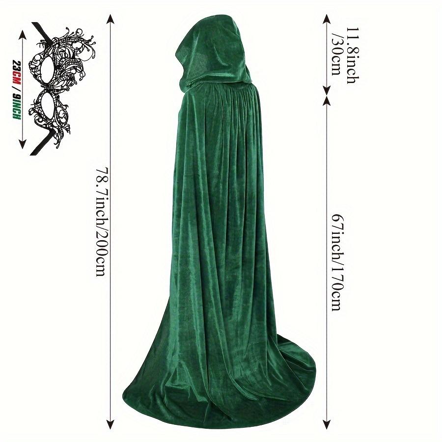 Halloween Velvet Cape Polyester Costume Cape for Adults Stage Performance Cosplay Party Witch Cloak Halloween Masquerade Cape Party Wear Accessories