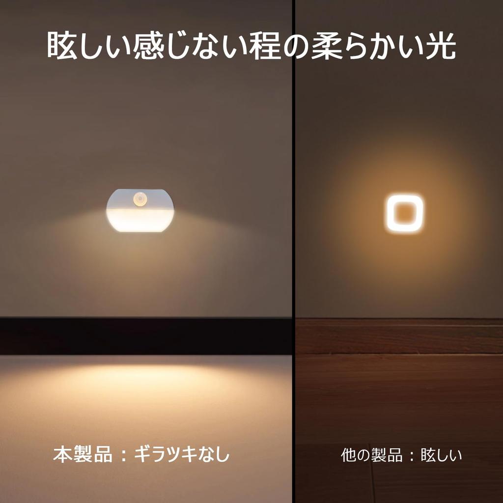 AmmToo LED Sensor Light, Warm White, Footlight, Motion Sensor, No Wiring Required, Night Light, Light Sensor, Automatic OnOff, Refrigerator Light,