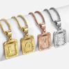 Initials Pendant Letter Name Necklace For Women Men Gold Silver Color Square Alphabet Charm Box Link Chain Couple Pendants Gpm05