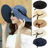 Summer Visors Big Wide Brim Floppy Straw Sun Hat Straw Cap Beach Hat Summer Bow Cap