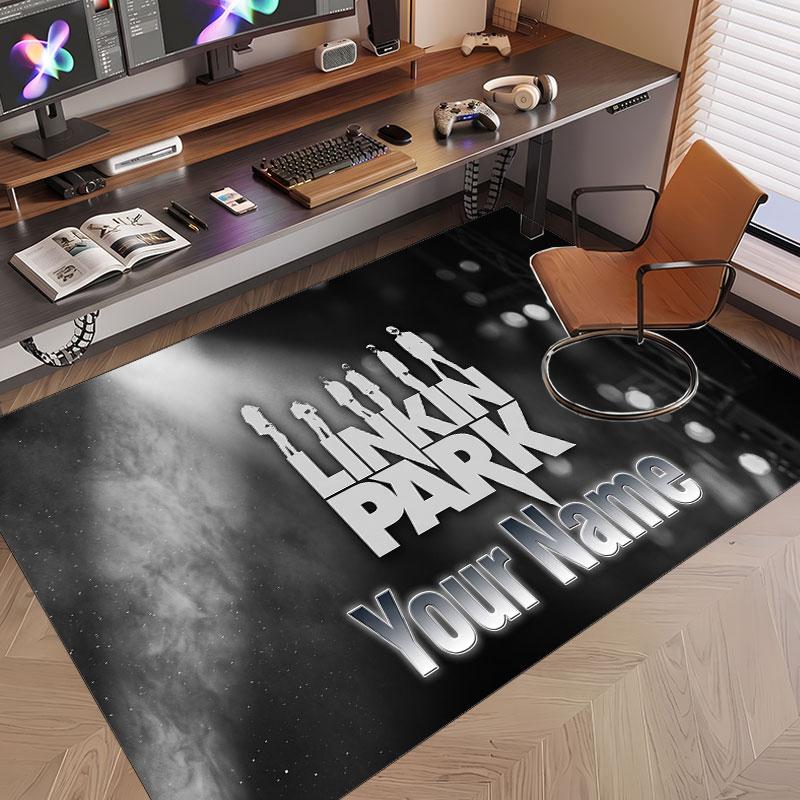 Custom Rug Linkin Park Pattern Print Name Text Soft Non‑Slip Floor Carpet for Home Indoor Decoration