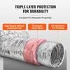 Dryer Vent Hose, 254MM Insulated Flexible Duct 7.62M Long with 2 Duct Clamps, Heavy-Duty Three Layer Protection for HVAC Heating Cooling Ventilation