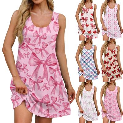 Женское повседневное платье-жилет с U-образным вырезом и боковыми карманами