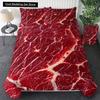 Еда Говядина Комплект постельного белья 3D Свежее мясо Пододеяльник Кинг/Квин Сайз Вкусные морепродукты Сашими Голень Стейк Реалистичный Пододеяльник