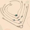 5 Piece Set Of Ladies Fashionable And Elegant Jade Sparkling Square Butterfly Heart Bracelet Wedding Birthday Zircon Gift Party