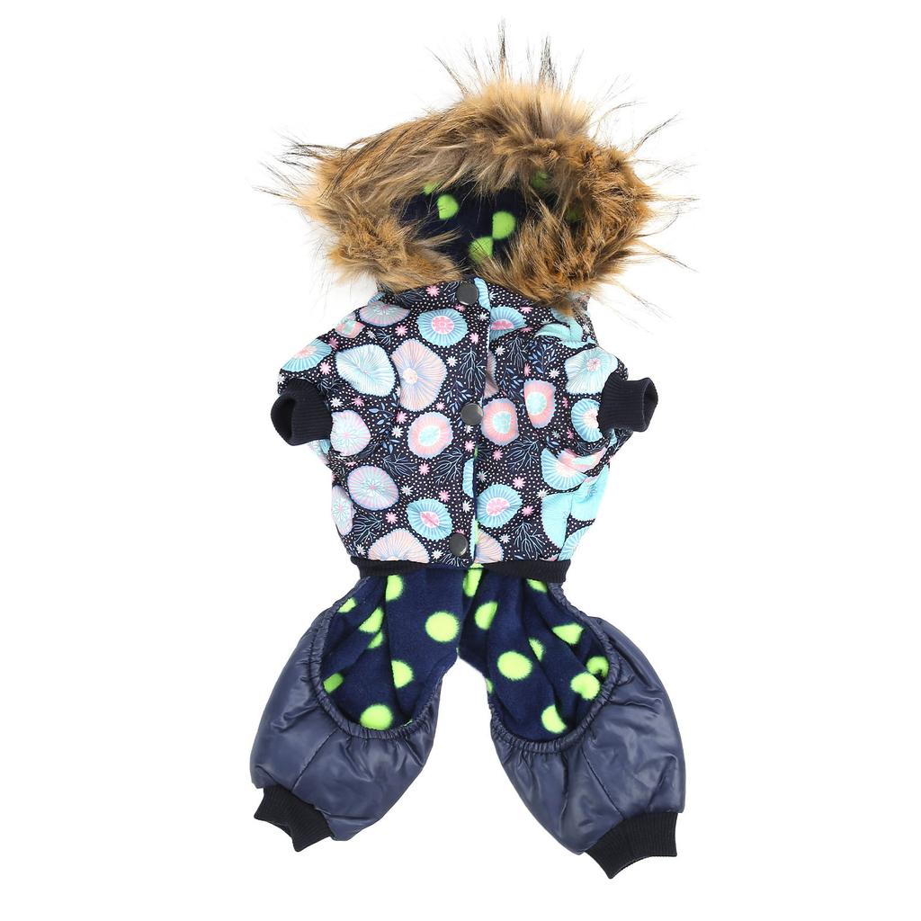 Зимнее пальто для собак, теплая утолщенная цельная куртка-пуховик с капюшоном для маленьких, средних и больших собак