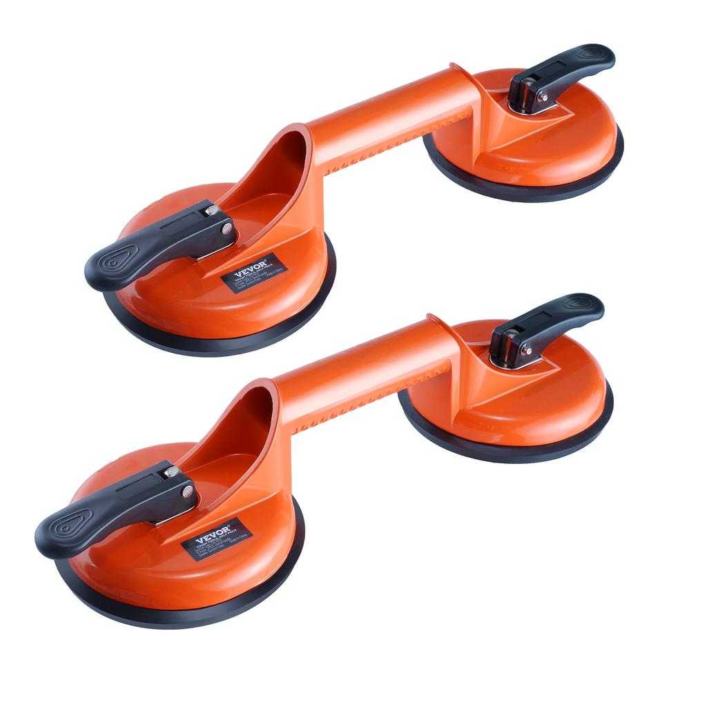 VEVOR Glass Suction Cup, 11.9 cm 2 Pack 149.7 kg Load Capacity, Vacuum Suction Cup with Aluminum Handle