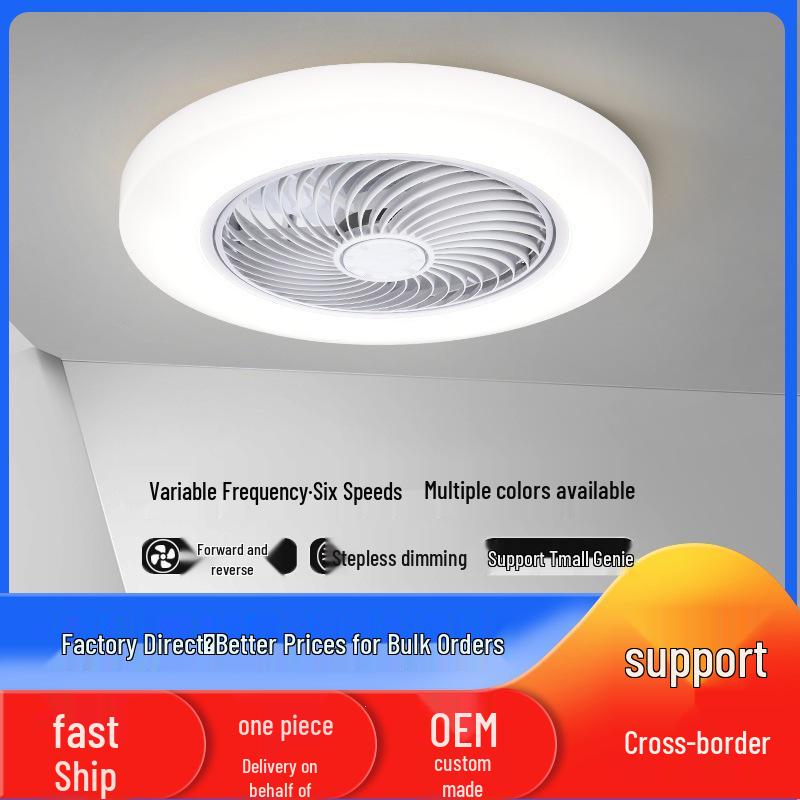 Ultra-thin Modern Ceiling Fan Light with Variable Frequency for Bedroom, Living Room, Dining Room