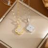 Four Leaf Clover Necklace with Micro Inlaid Zircon, Light Luxury High-end Necklace