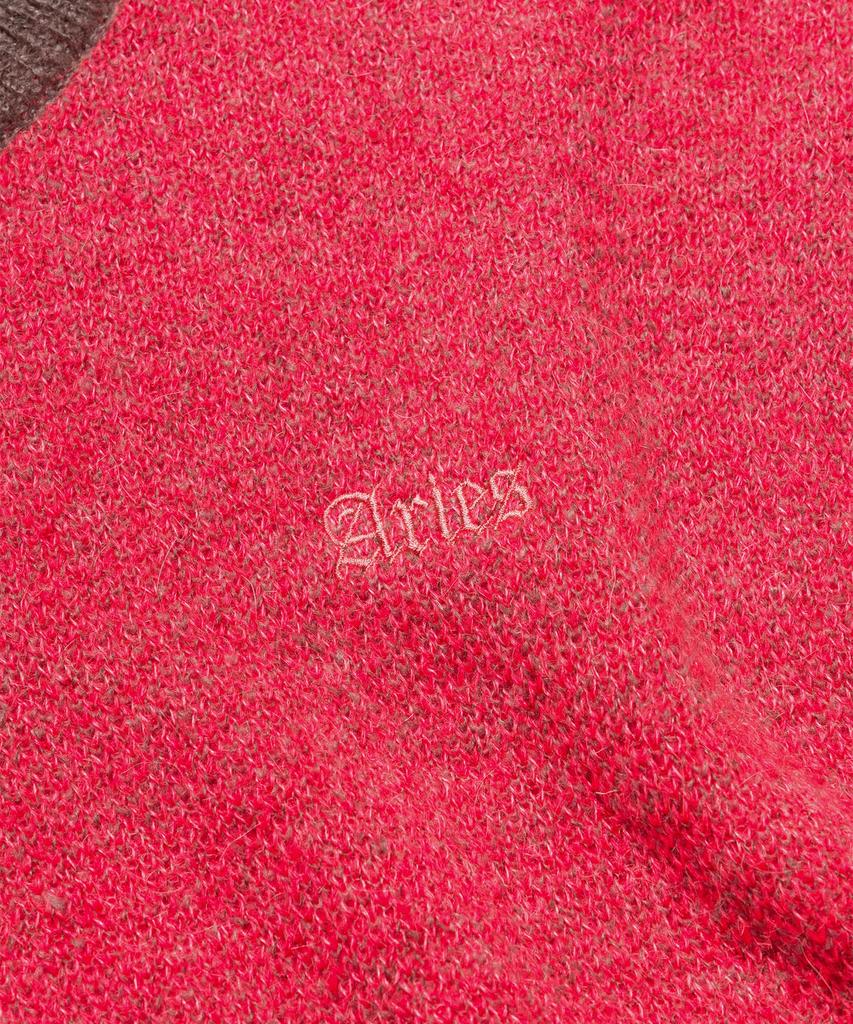 Aries (ИЛИ) Розовый вязаный свитер с круглым вырезом из мохера с начесом