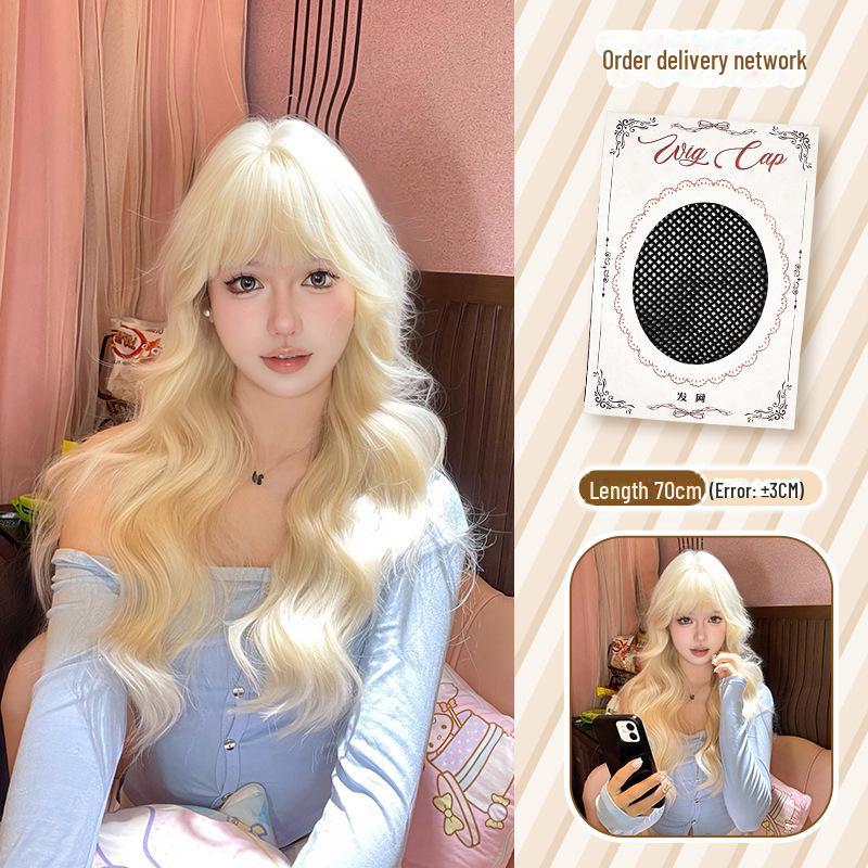 Длинный кудрявый парик Logic Cat для женщин - светло-золотистого бежевого цвета