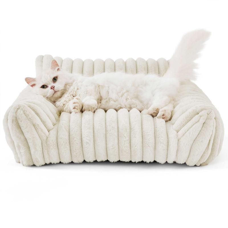 Kennel cat nest universal in all seasons removable and washable grid wavy warm cat sofa pet cat bed