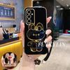 Чехол для телефона Samsung A06 A16 A36 A26 A56 A06 A07 A17 с зеркальным кронштейном в виде кролика, с гальваническим покрытием и ручкой.