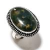 Моховой агат Драгоценный камень 925 Стерлинговое серебро Подарочное ювелирное изделие Кольцо Размер 9