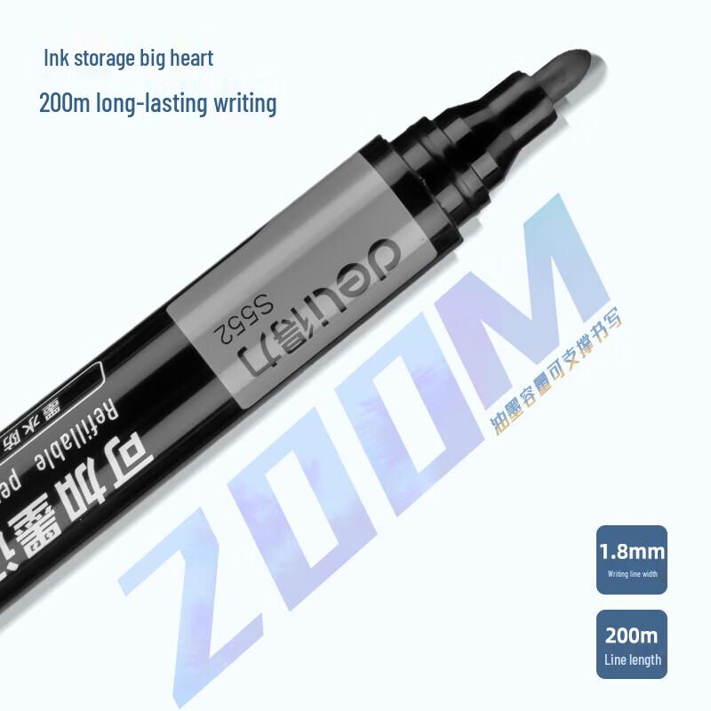 Deli Refillable Red Oil-Based Marker Pen