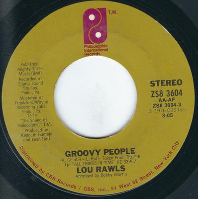 7-дюймовая пластинка ЛУ РАУЛС - Groovy People ZS83604 Филадельфия 1976 США Соул/Фанк Б/У